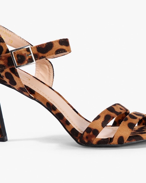 Leopard print strappy outlet sandals