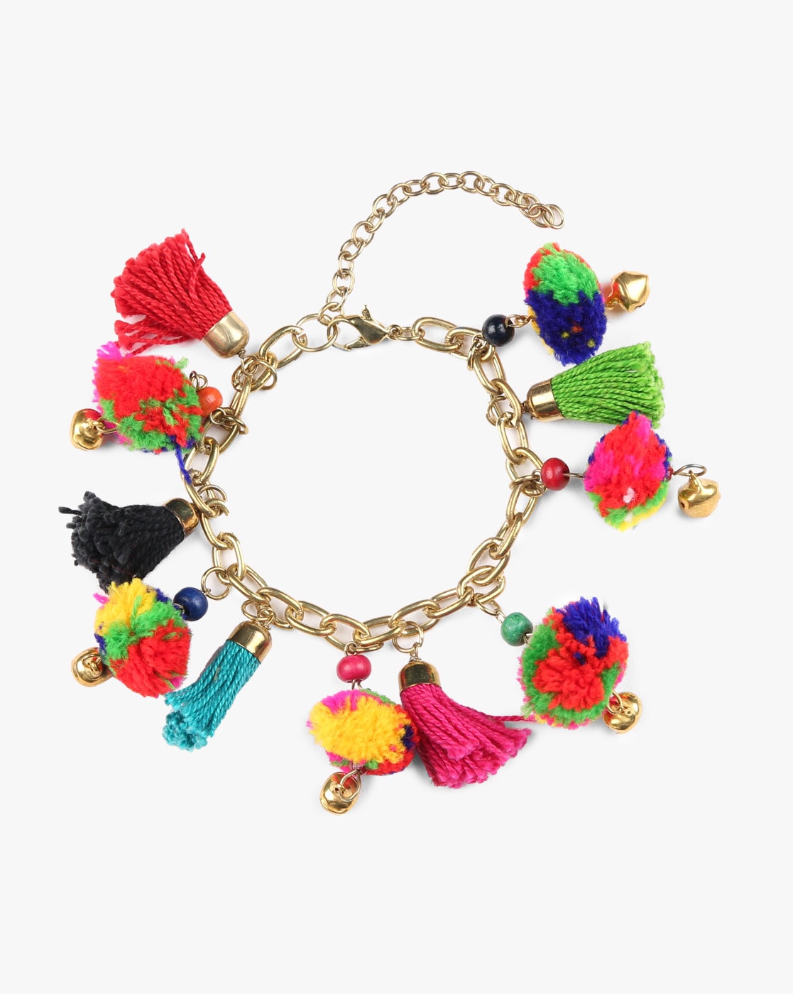 4 KR17205 Bracelet Inka  charms pom pom  Hot Lava
