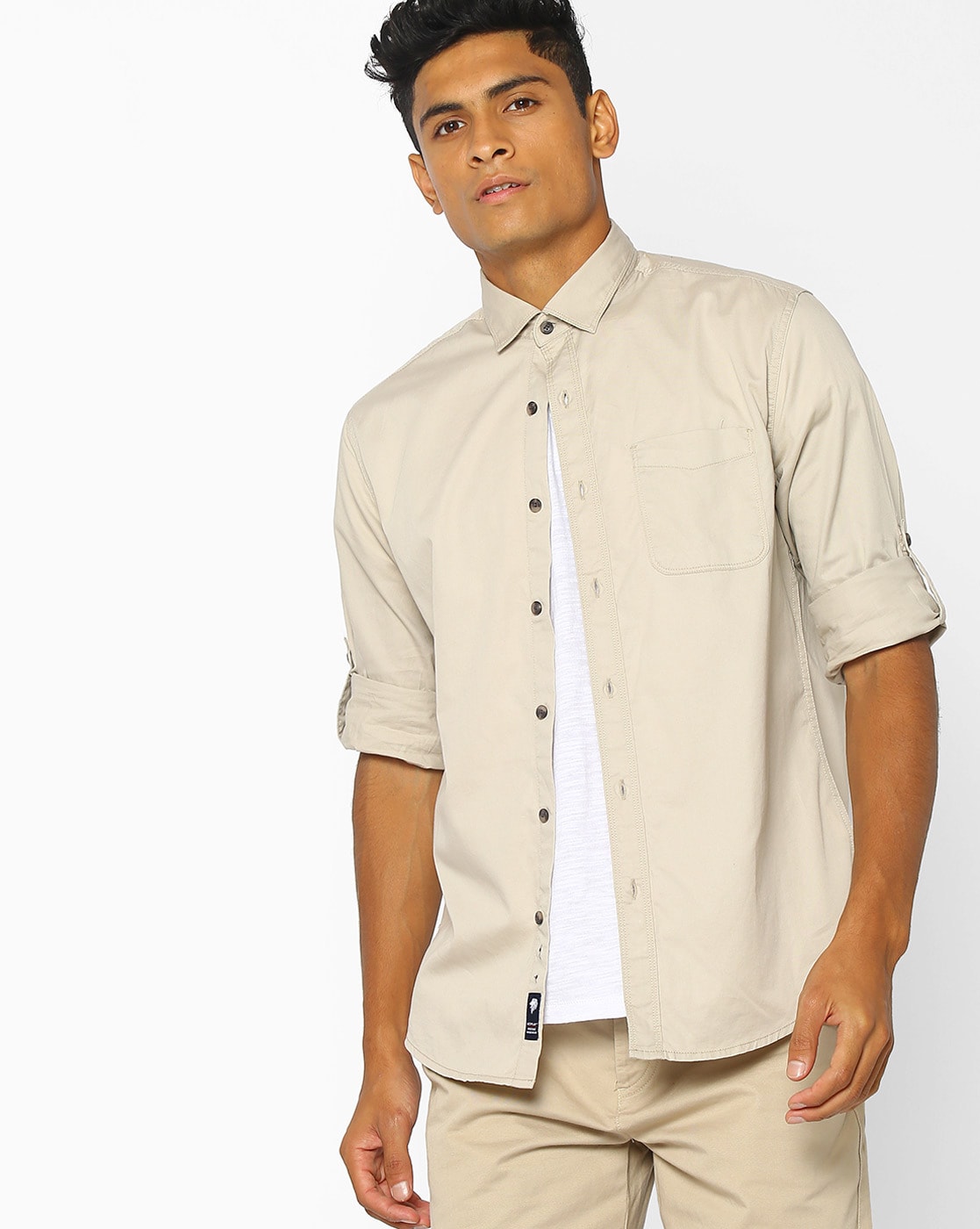 Buy Beige Shirts for Men by NETPLAY Online