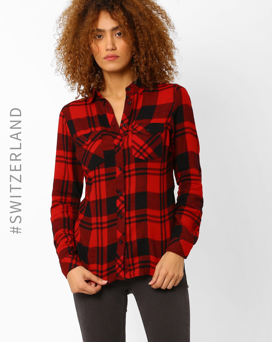 black and red shirt for women