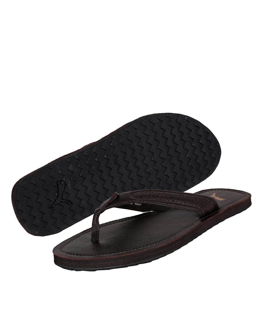 puma leather flip flops