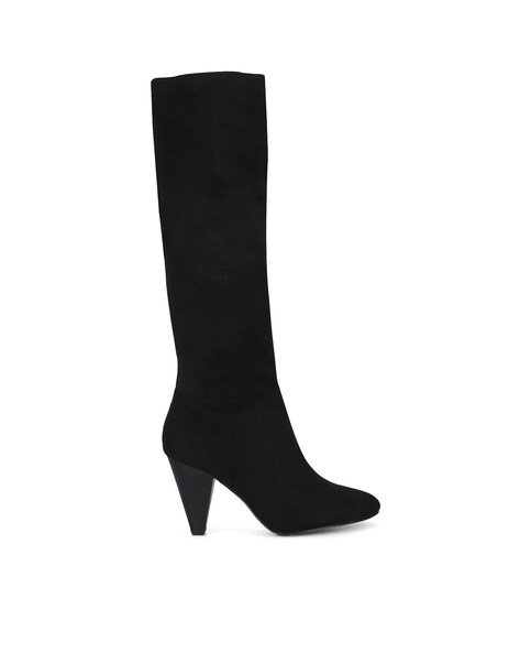 Truffle collection women outlet black solid heeled boots