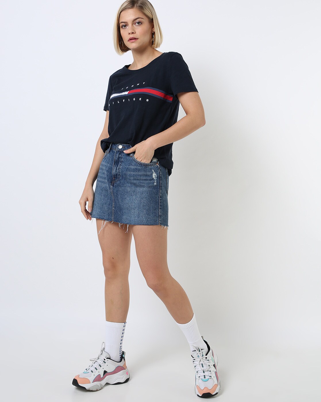 navy blue tommy hilfiger t shirt women's