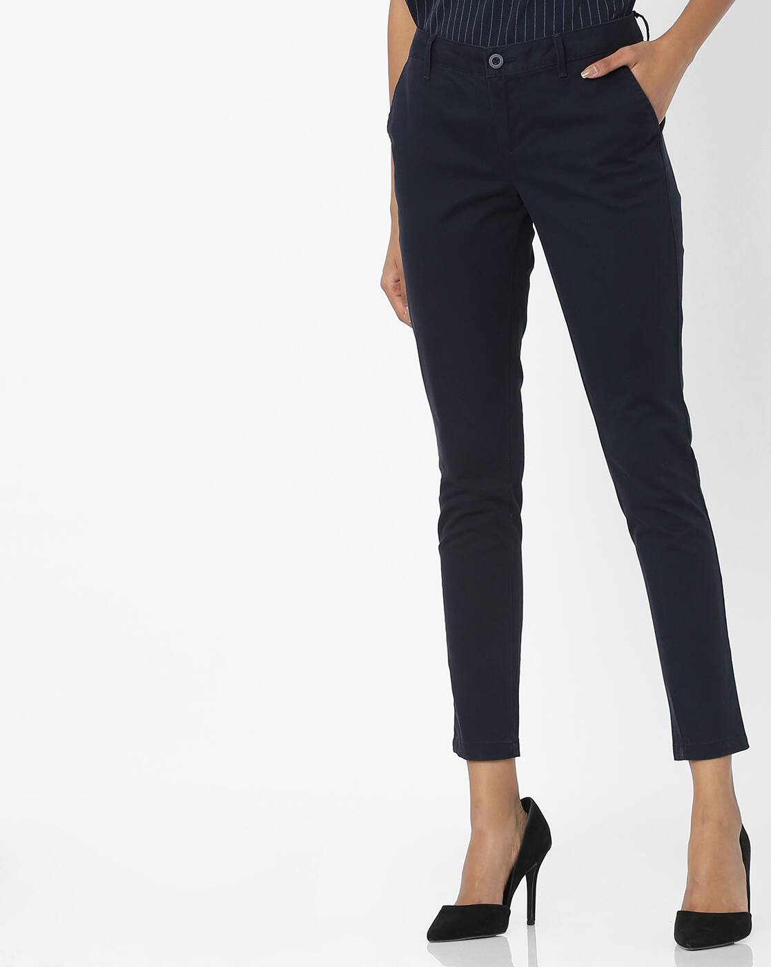 skinny fit cropped chinos