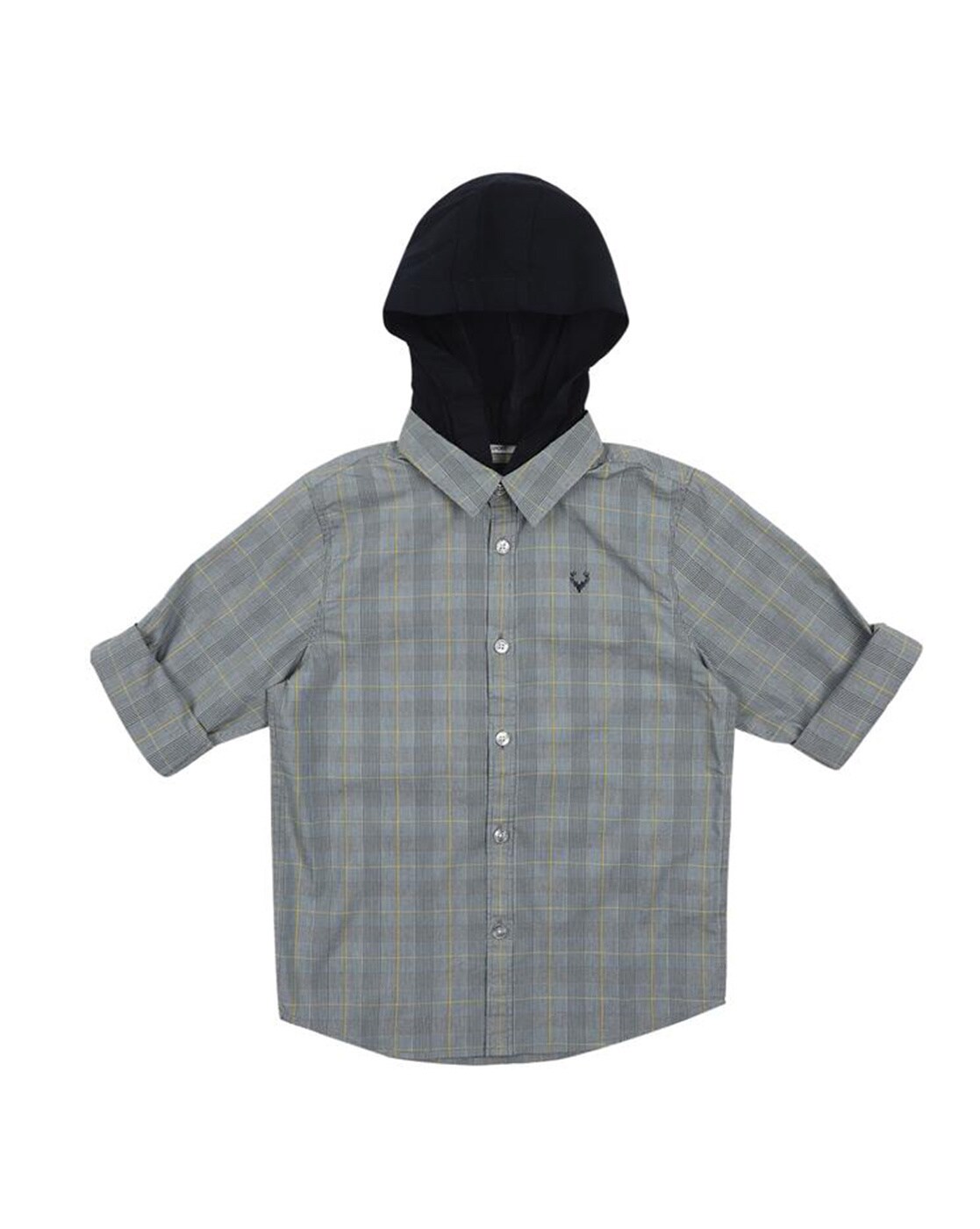 checkered shirt with hoodie