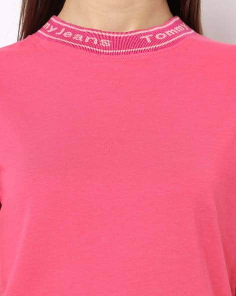 Crew-Neck T-shirt with Typographic Neckline (Image - 2)