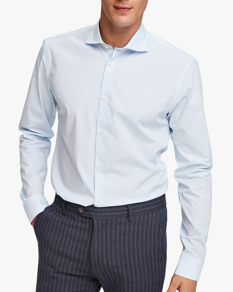 slim fit cutaway collar shirt