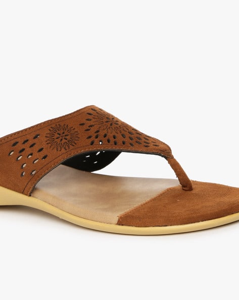 Laser-Cut Thong-Strap Flat Sandals (Image - 3)