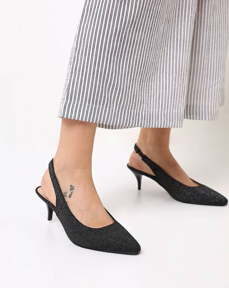 ajio black heels