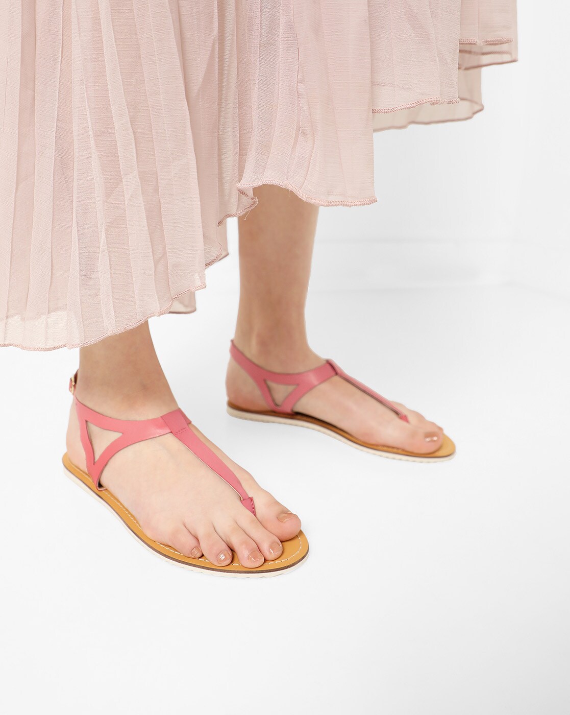 coral sandals flat