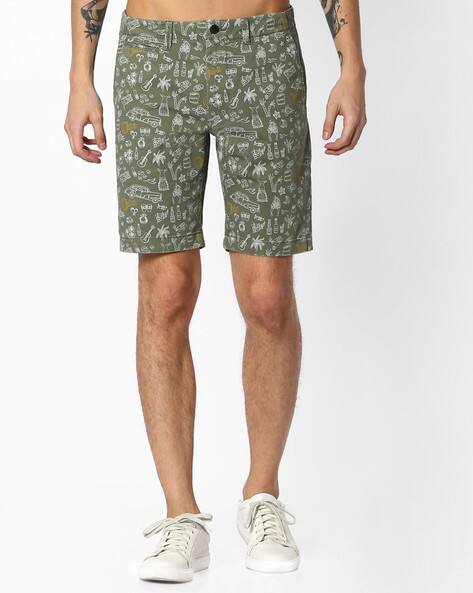 Mid-Rise Printed Chino Shorts