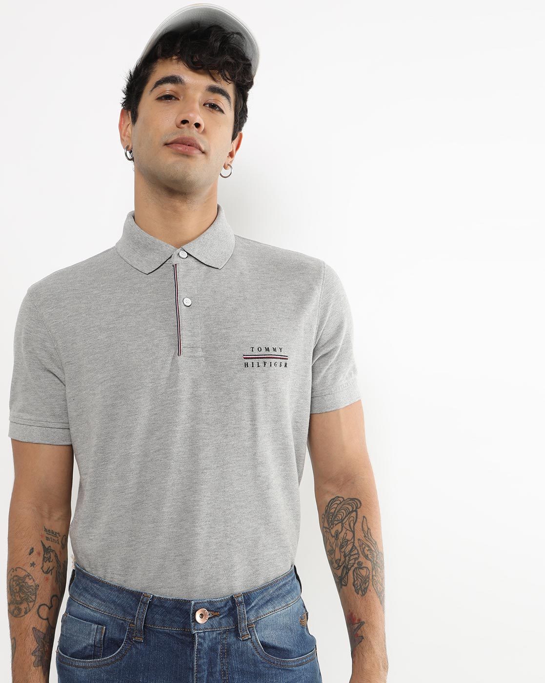 tommy jeans grey t shirt