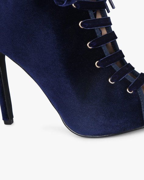 Amazon.com | Betastella Women's Blue Denim Boots Kitten Heels Pointed Toe  Mid Calf Boots Zip Up Stretch Knee High Boots, size 6, dark blue | Shoes