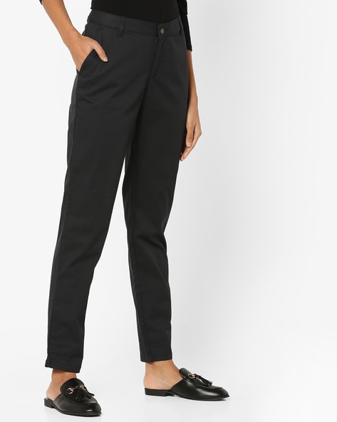 Buy online Black Cotton Trousers from bottom wear for Women by Muffly for  ₹809 at 55% off | 2024 Limeroad.com