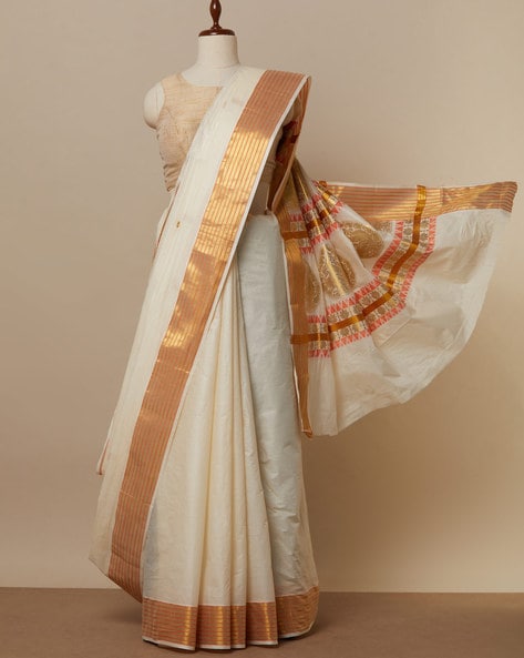 Cotton Kerala Saree - KasavuMaalika