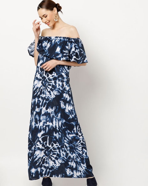 shoulder tie maxi dress