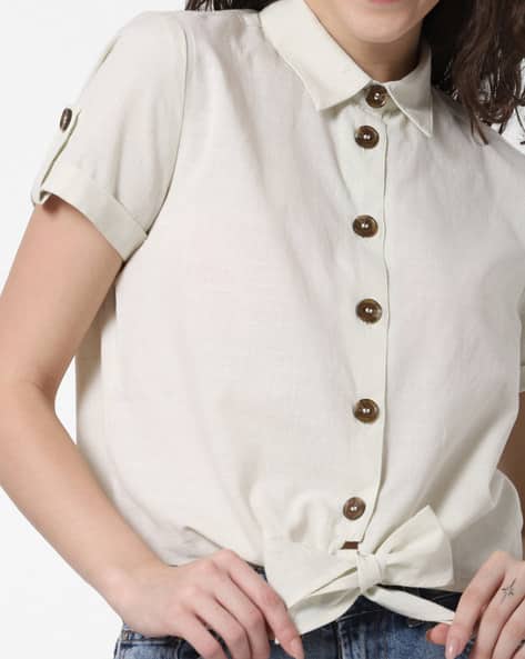 Buy Off-White Shirts for Women by ONLY 