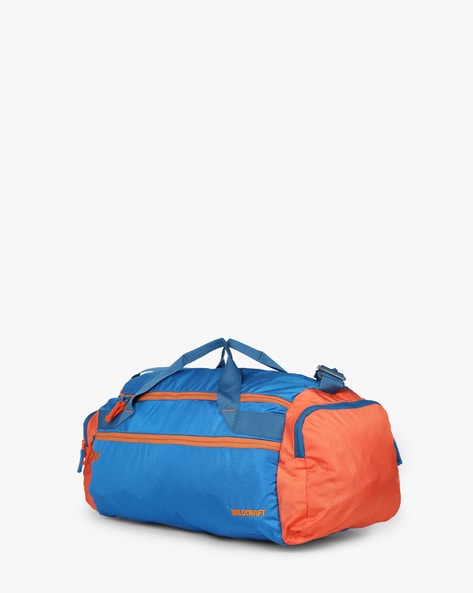 Buy Blue & Orange Wildcraft Gym Duffel Bag with Adjustable Strap | AJIO