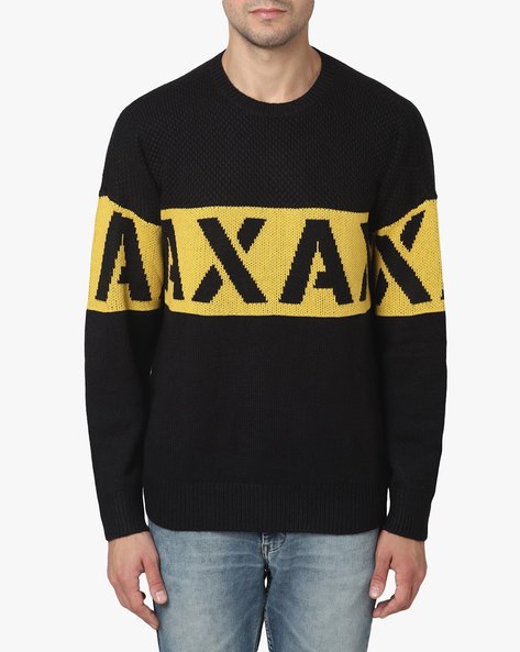 Buy Black & Yellow Sweaters & Cardigans for Men by ARMANI EXCHANGE Online |  