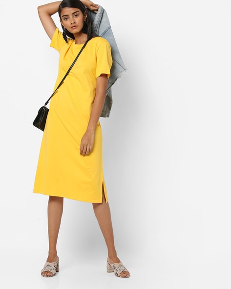 yellow tee shirt dress