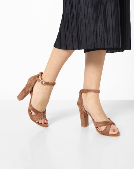 Cognac clearance chunky heels