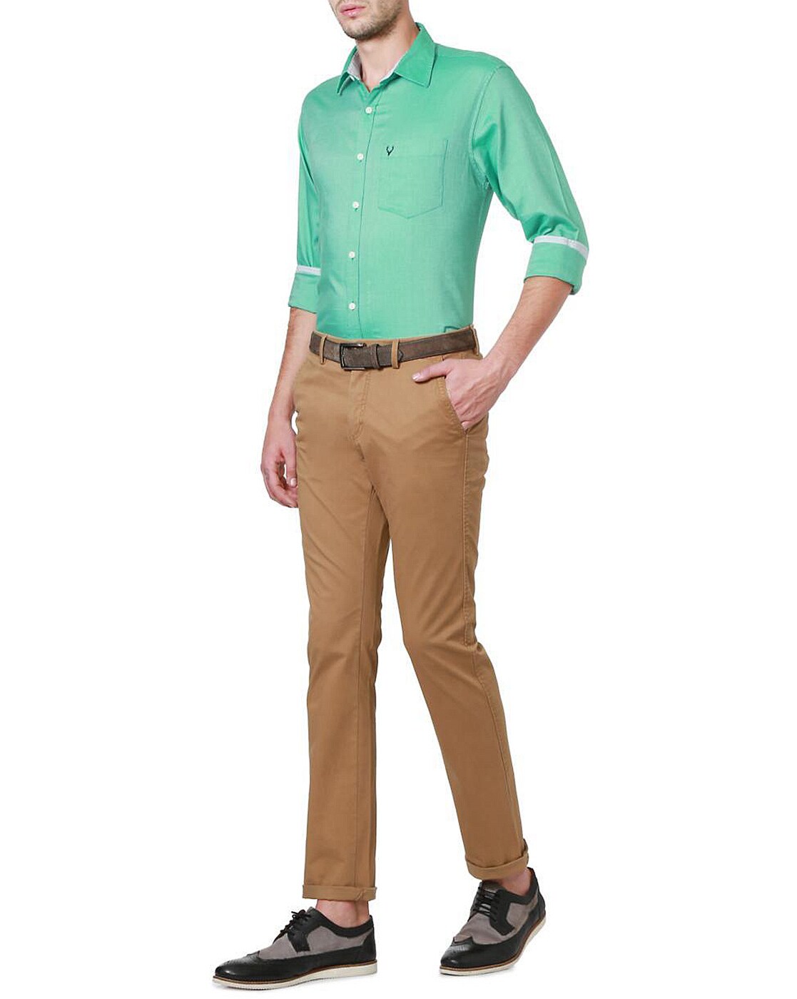 Allen Solly Men's Slim Fit Shirt (ASSFQSPPV12714_Green : :  Clothing & Accessories