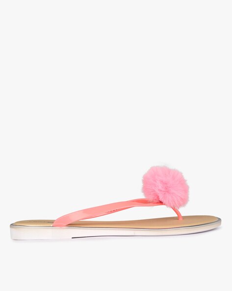 flip flops with pom poms