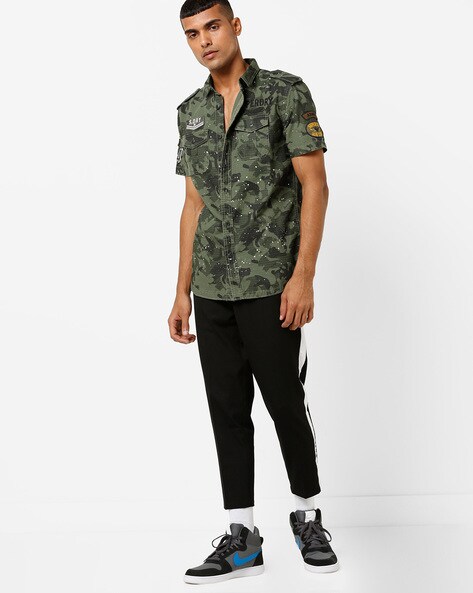 Army Tropics Regular Fit Shirt with Flap Pockets