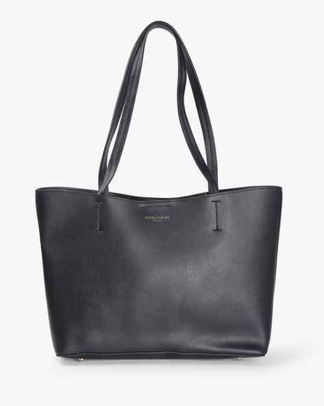 accessorize black tote bag