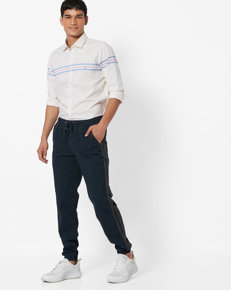 Mid-Rise Panelled Joggers with Insert Pockets