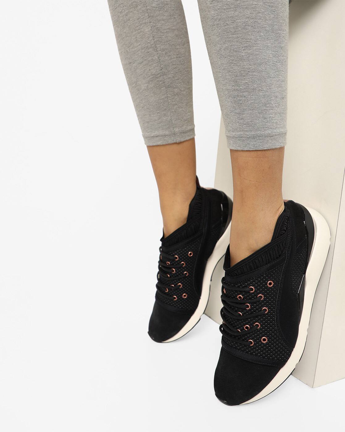 puma slip ons grey women