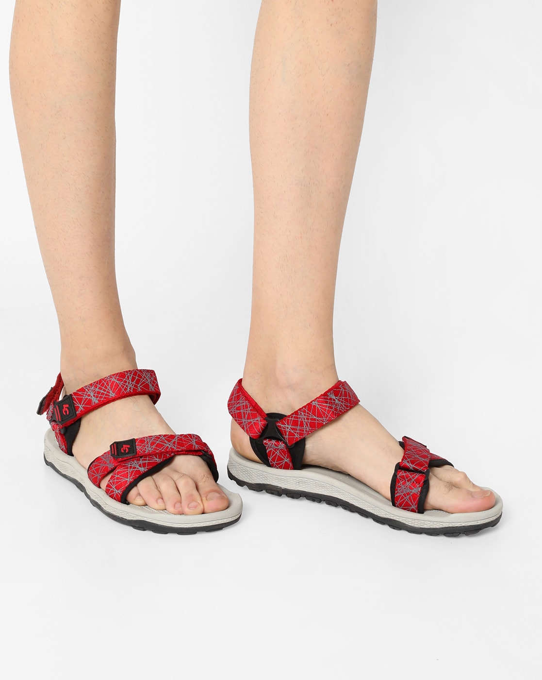 red cooper chappals