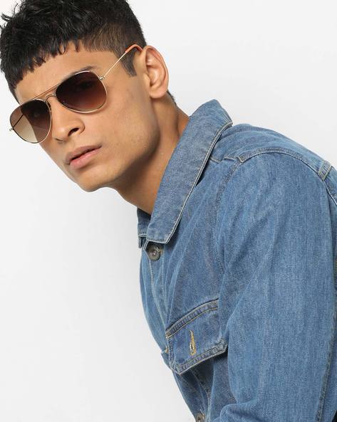 OX 2859 - Classic Aviator with Brow Bar Metal Sunglasses – Dynasol Eyewear