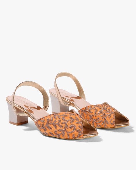 Slingback chunky online heels