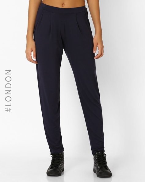 Buy Navy Blue Trousers & Pants for Women by Marks & Spencer Online