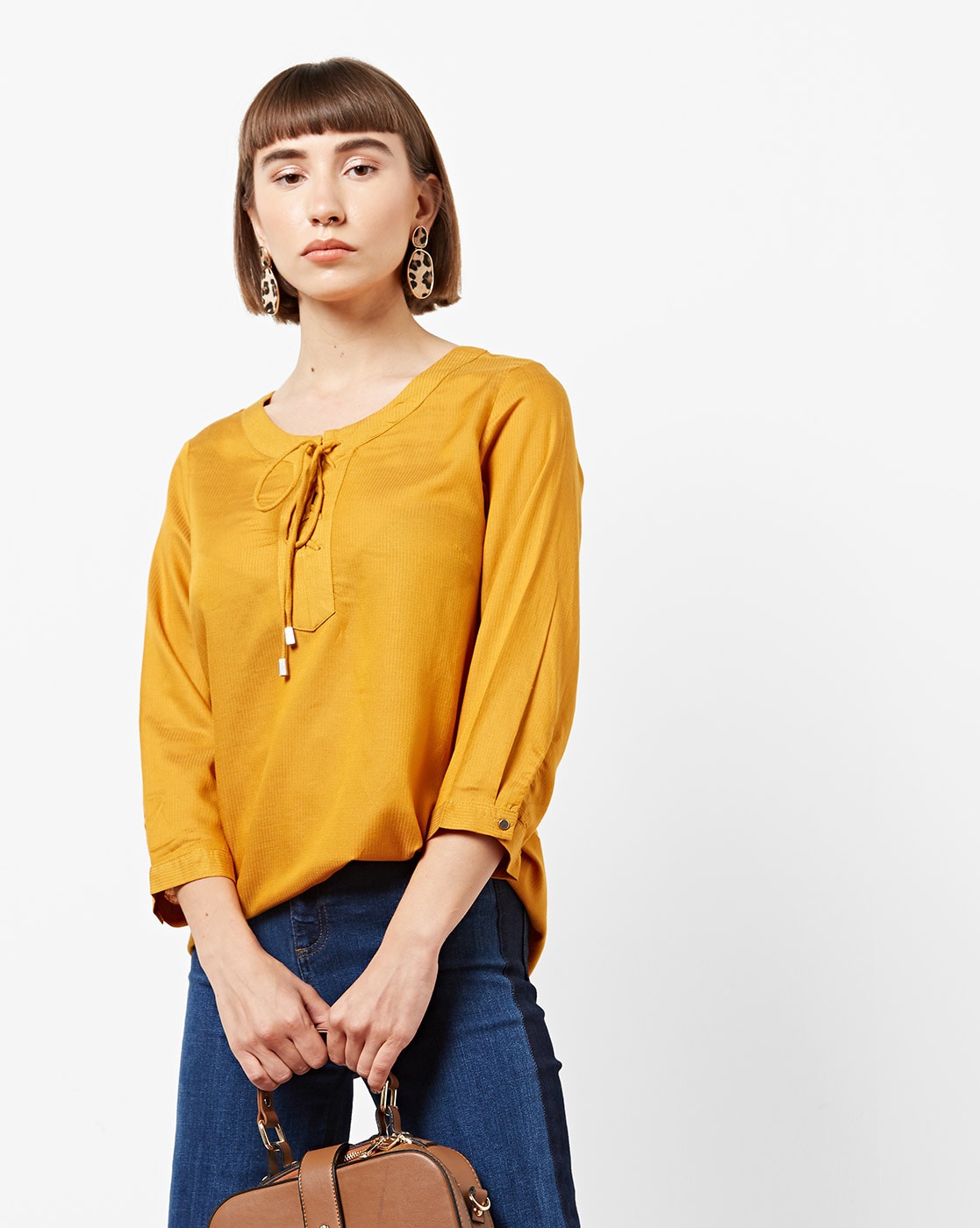 yellow western top