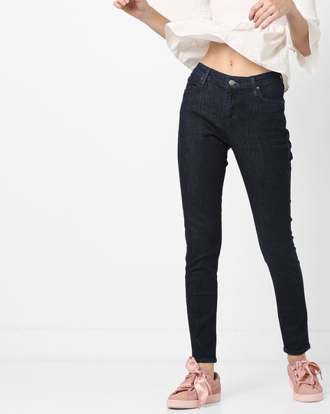 Gas Textured Mid-Rise Cropped Jeans