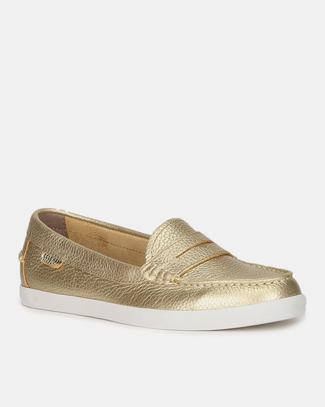 Cole haan gold loafers on sale