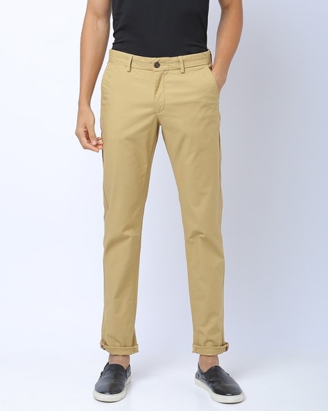 JYOKUSH  Men Regular Fit Trousers  Formal Pant  Flat Front   Khaki