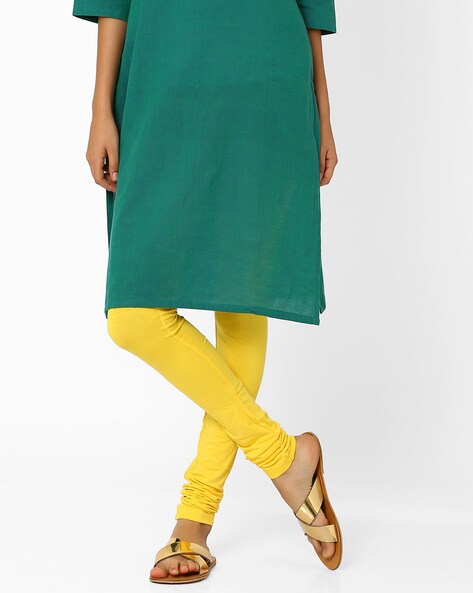 Get Yellow Printed Cotton Kurta With Green Legging at ₹ 2000 | LBB Shop