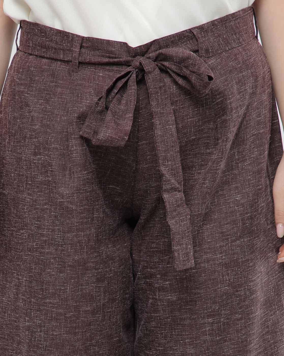 Buy Brown Trousers & Pants for Women by Lastinch Online