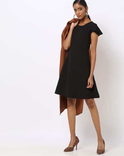 Skater Dress with Ruffled Sleeves (Image - 2)