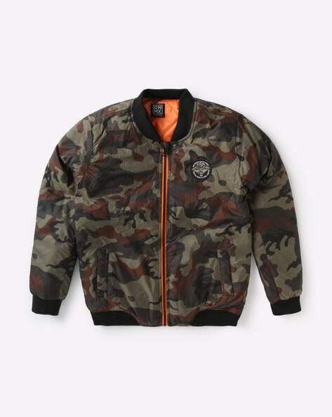 Camouflage Print Zip-Front Jacket view 2