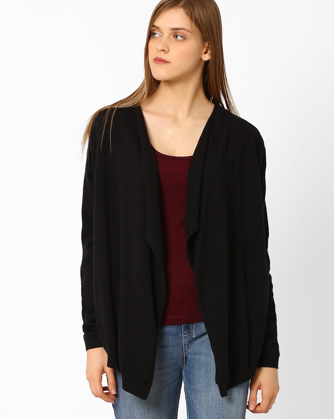 black waterfall shrug