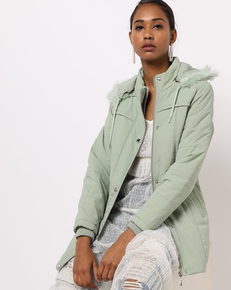 Buy Green Jackets & Coats for Women by VOXATI Online | Ajio.com