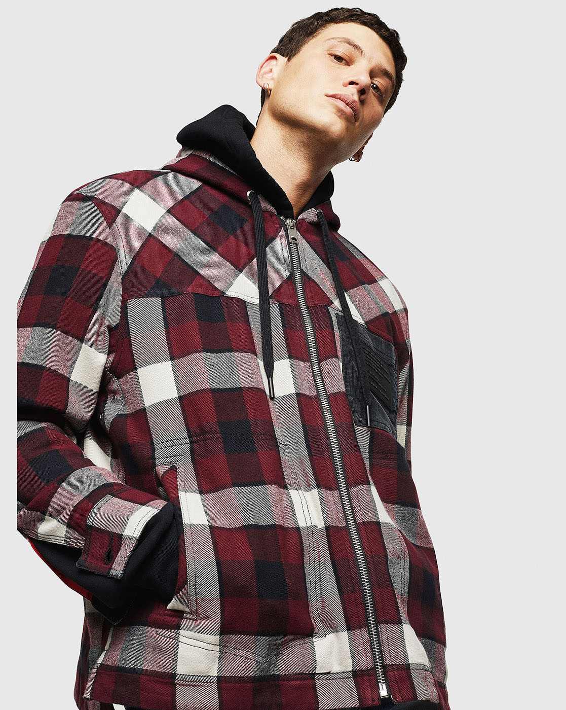 Buy Maroon Jackets & Coats for Men by DIESEL Online | Ajio.com