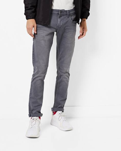 Lightly Washed Mid-Rise Skinny Jeans By INTEGRITI ( Grey )