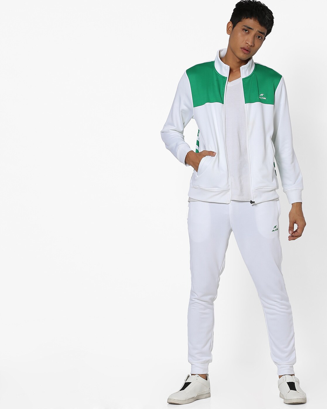 Green and best sale white nike tracksuit