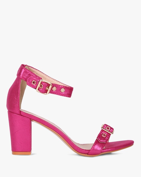 Fuschia pink block heels hot sale