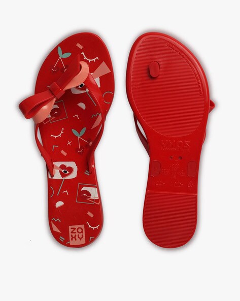 Red bow flip online flops